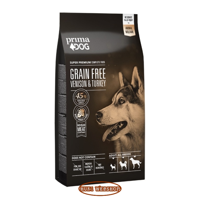 PrimaDog Grain Free Adult All Breeds Venison & Turkey 10 kg