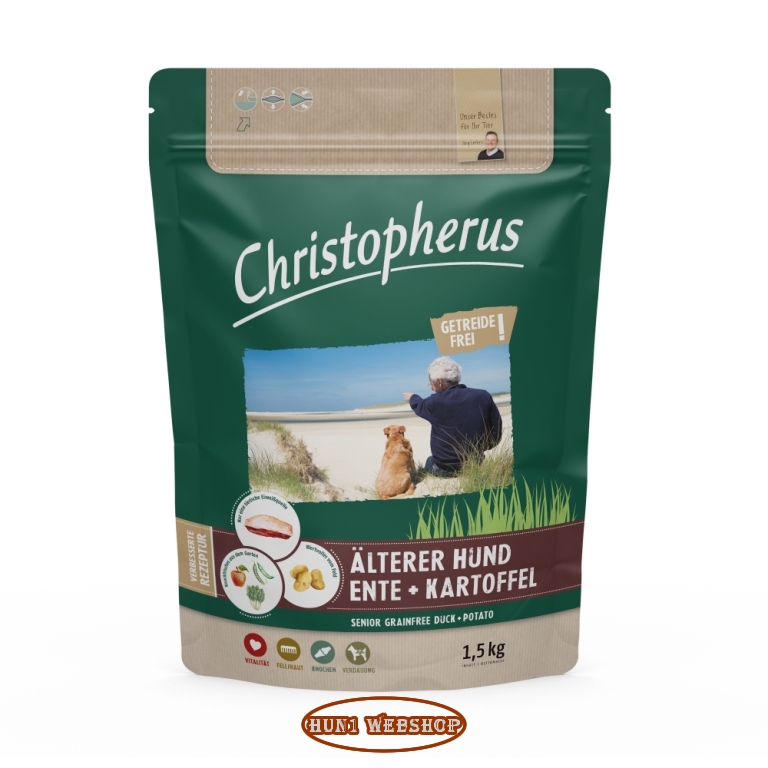 Christopherus Dog Senior Grainfree Duck (kacsa és burgonya) 1,5 kg