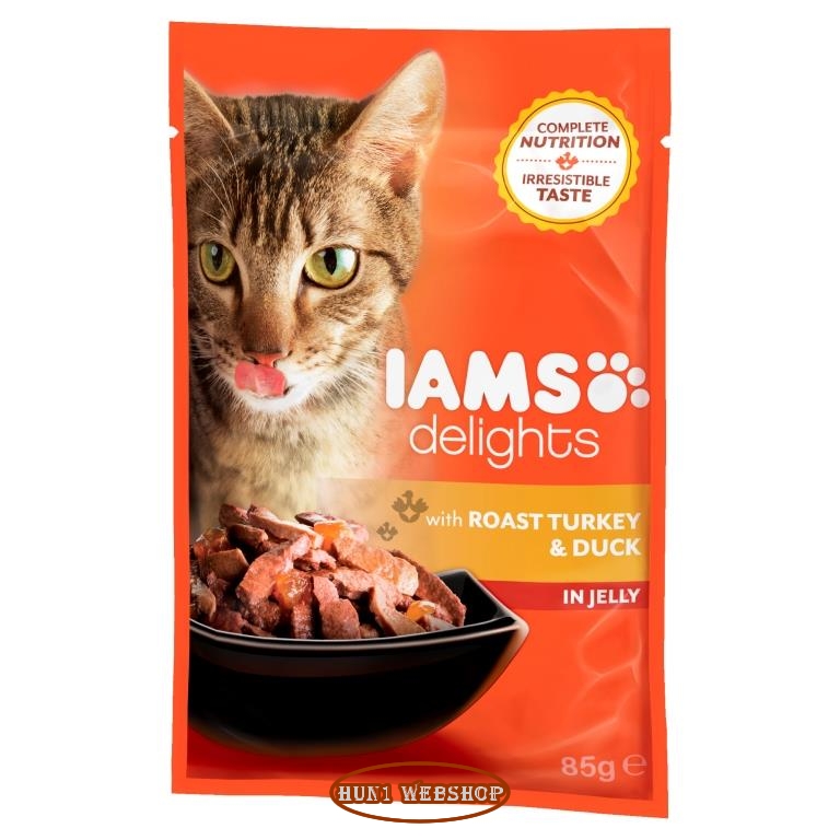 IAMS Delights Sült Pulykahús és Kacsahús aszpikban 85 g