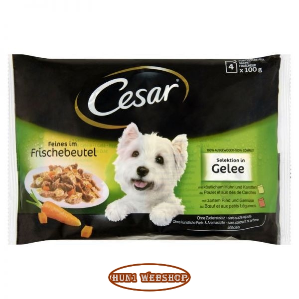 Cesar Selection Csirke-Marha zöldségekkel zselében 4x100 g