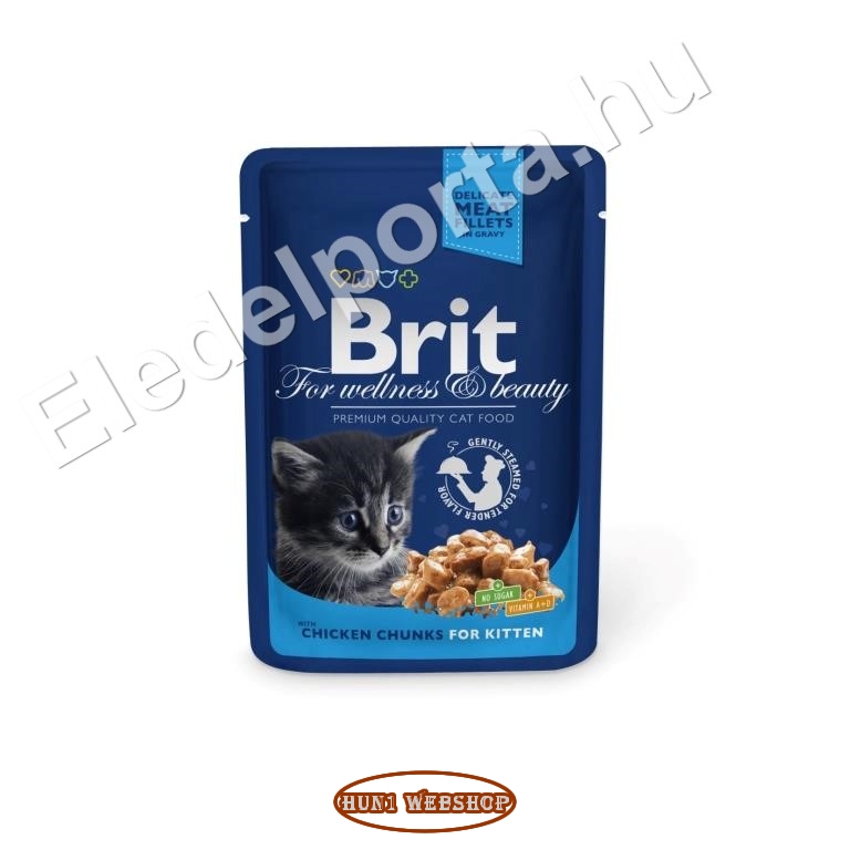 Brit Premium Cat Chicken Chunks for Kitten 24x100 g