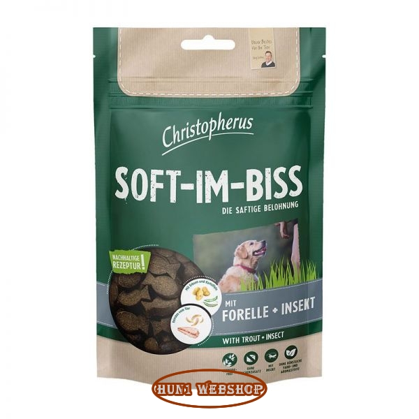 Christopherus Dog Grain Free Soft-Im-Biss Pisztráng és rovar 125 g