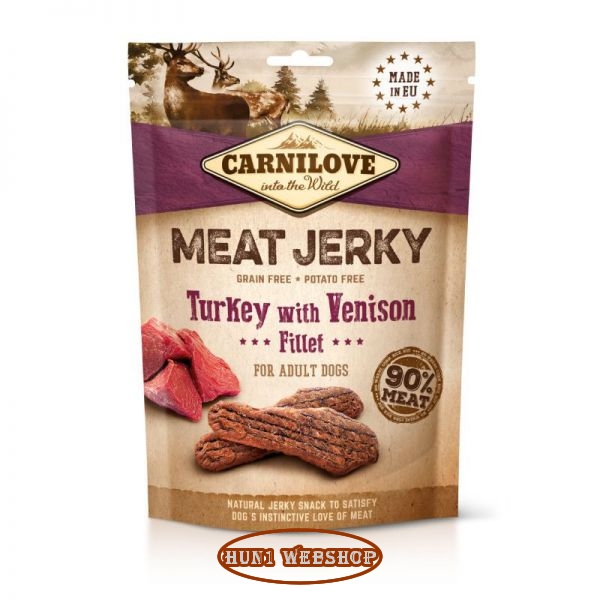 Carnilove Jerky Snack Turkey with Venison Fillet – pulyka szarvas filével 100 g