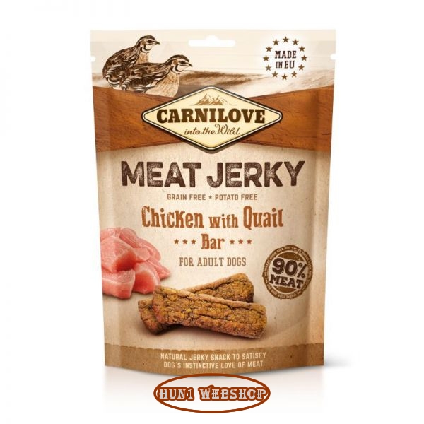Carnilove Jerky Snack Chicken with Quail Bar – csirke&fürj 100 g