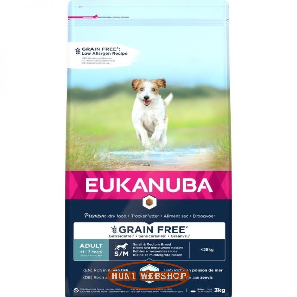 Eukanuba Grain Free Adult Small & Medium Ocean Fish 3 kg