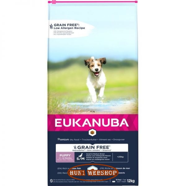 Eukanuba Grain Free Puppy & Junior Small & Medium Ocean Fish 12 kg