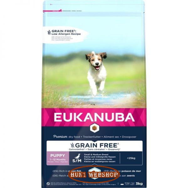 Eukanuba Grain Free Puppy & Junior Small & Medium Ocean Fish 3 kg