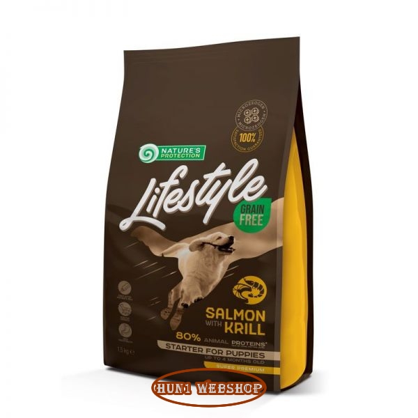 Nature's Protection Lifestyle Dog Starter Grain Free Salmon with krill 1,5 kg