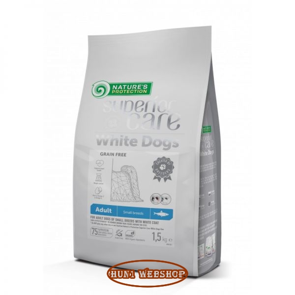 Nature's Protection Superior Care White Dog Grain Free Adult Herring Small 1,5 kg