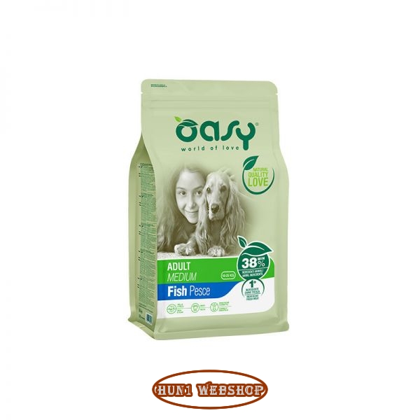 Oasy Dog Lifestage Adult Medium Fish 12 kg