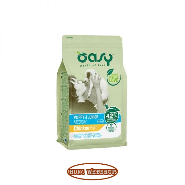 Oasy Dog Lifestage Puppy&Junior Medium 12 kg