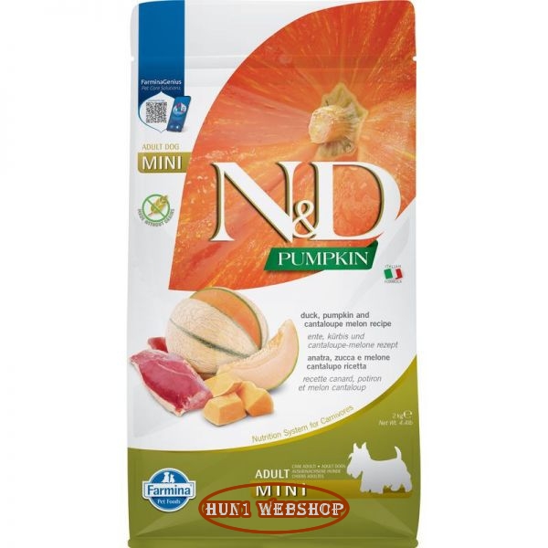 N&D PUMPKIN Dog Adult Mini Duck (kacsa, sütőtök és sárgadinnye) 2 kg