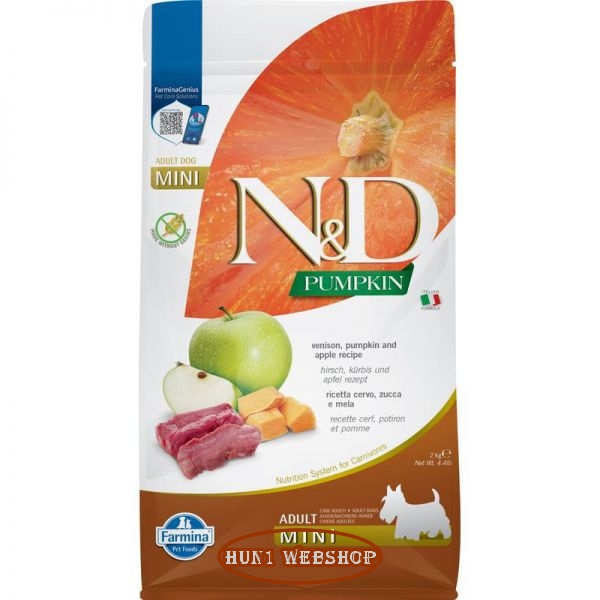 N&D PUMPKIN Dog Adult Mini Venison (szarvas, sütőtök és alma) 2 kg