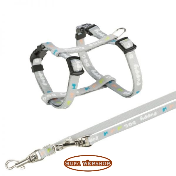 Trixie Junior&Puppy H-Hám pórázzal (M-L) világos szürke