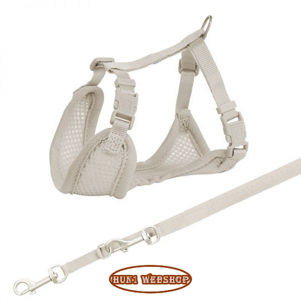 Trixie Junior Puppy Soft Hám+póráz 26–34 cm/10mm 2m - világos szürke