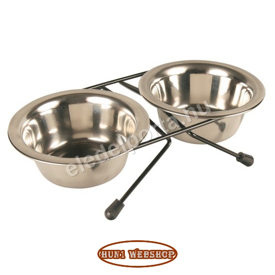 Trixie rozsdamentes fém tál szett állványon (1,8 L)