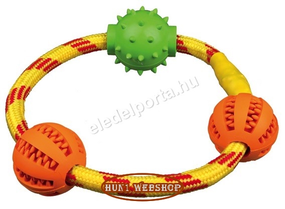 Trixie Denta Fun 3 db labda kötélgyűrűn