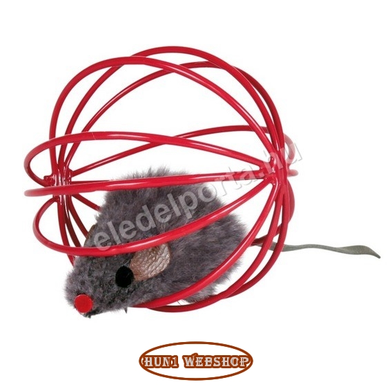 Trixie plüss csörgő egér fémkeretes labdában