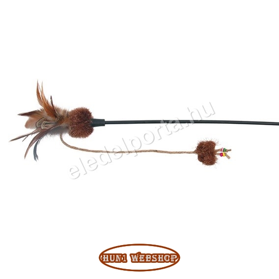 Trixie pálca plüss labdával és tollakkal