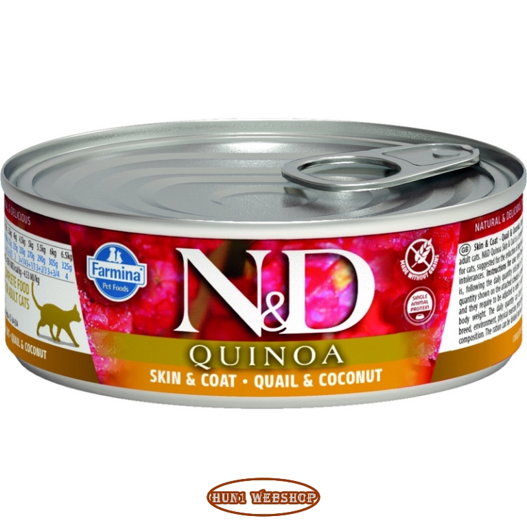 N&D Cat QUINOA Skin & Coat Quail (fürj-kókusz) 80 g