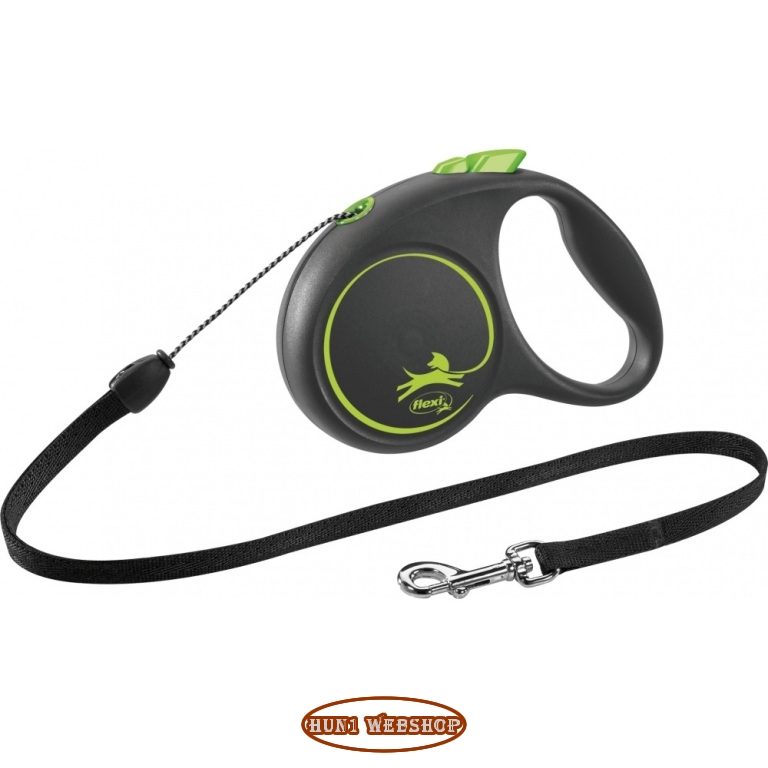 Flexi Black Design S zsinóros póráz (5 m/8 kg)