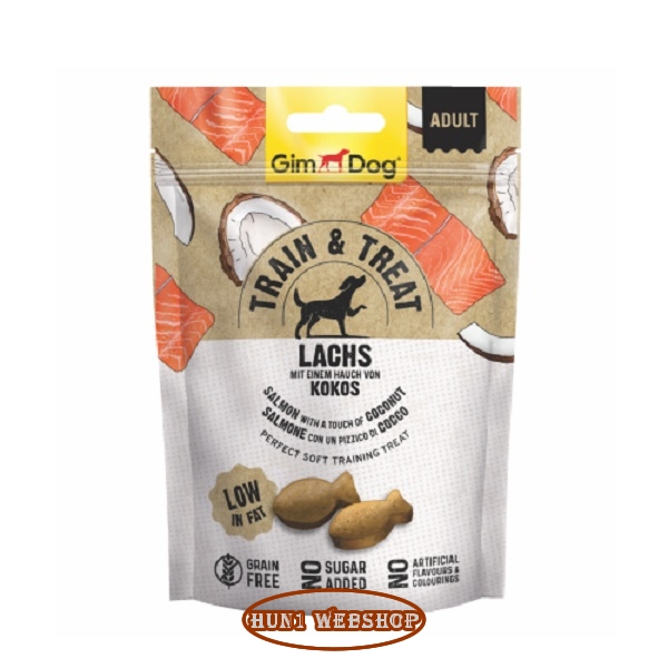 GimDog Train & Treat Lachs and Kokos snack   125 g