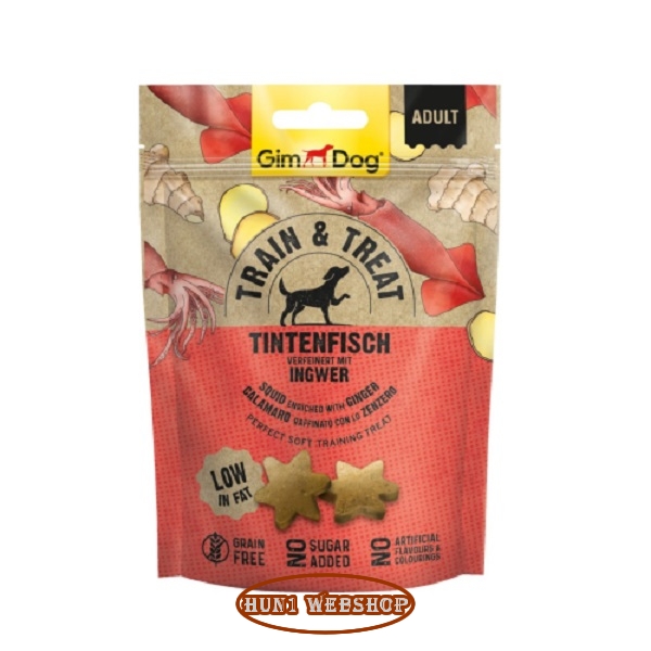 GimDog Train & Treat Tintenfisch and Ingwer snack   125 g