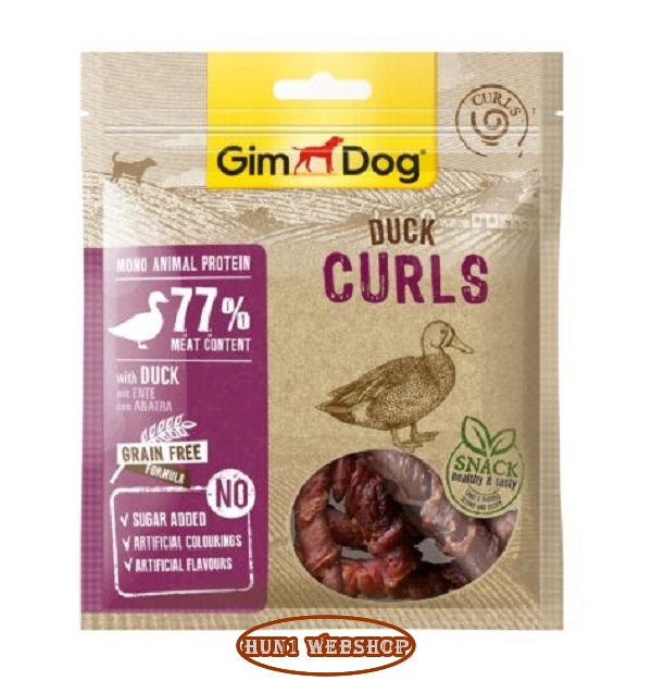 Gimdog Snack Pure Meat Curls Kacsa Freez   55 g