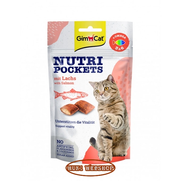 GimCat Snack Nutripockets Lazac & Omega 3 & 6   60 g