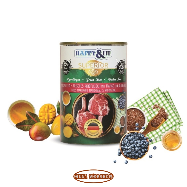 Happy&Fit Superior Frisches Rindfleisch mit Mango (marha és mangó) 400 g