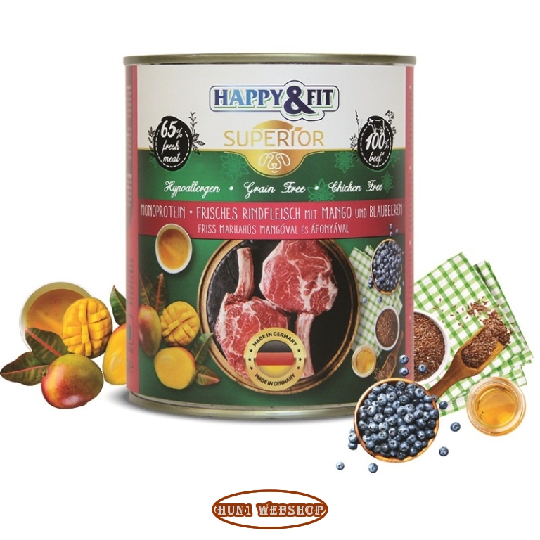 Happy&Fit Superior Frisches Rindfleisch mit Mango (marha és mangó) 800 g