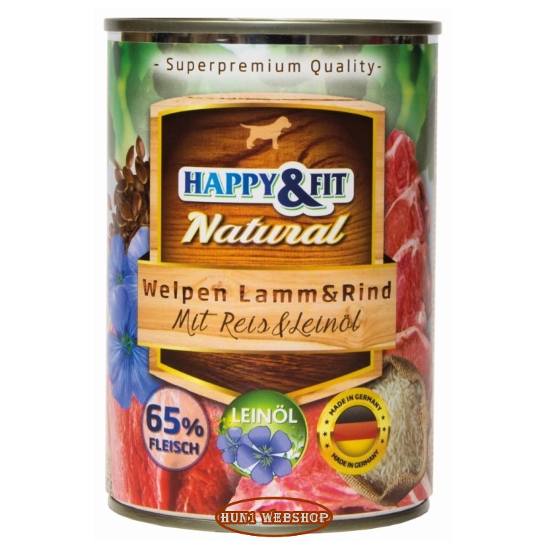 Happy&Fit Natural Welpen Lamm & Rind (bárány és marha) 400 g