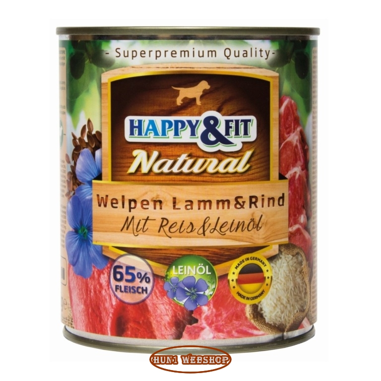 Happy&Fit Natural Welpen Lamm & Rind (bárány és marha) 800 g