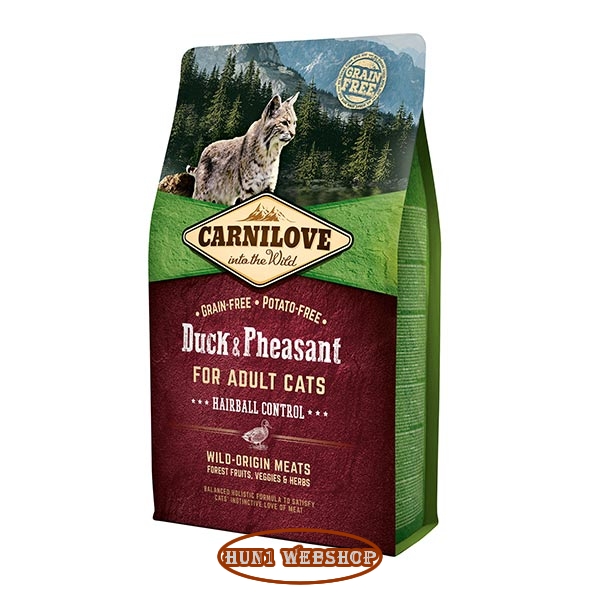 Carnilove Cat Adult Duck & Pheasant Hairball Control (kacsa-fácán) 2 kg