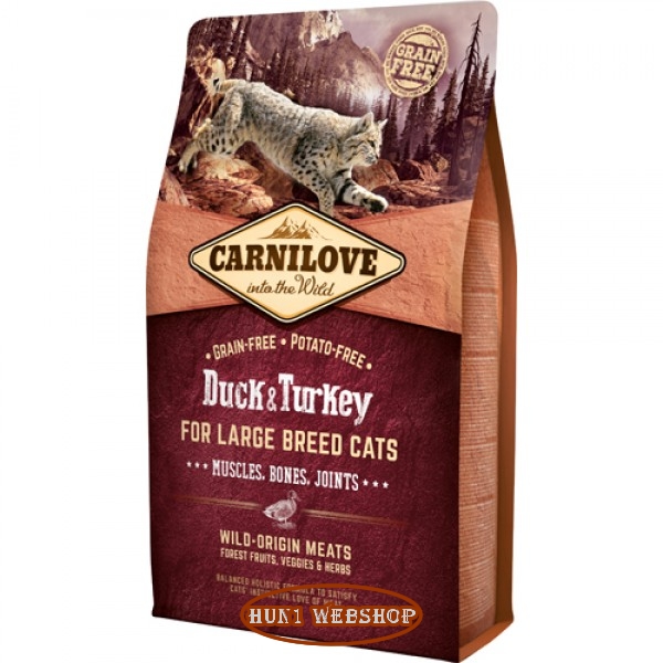 Carnilove Cat Duck & Turkey Large Breed Muscles, Bones, Joints (kacsa-pulyka) 6 kg