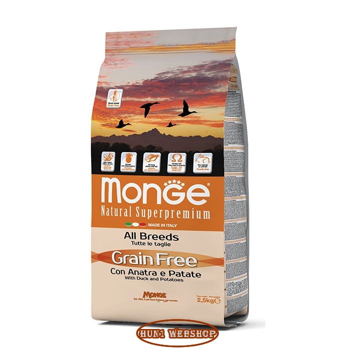 Monge BWild Grain Free All Breeds Adult Duck and Potatoes 12 kg