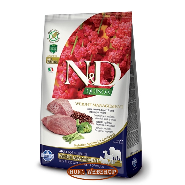 N&D Quinoa Dog Weight Management Adult Medium/Large bárány 2,5kg N&D Quinoa Dog Weight Management Ad