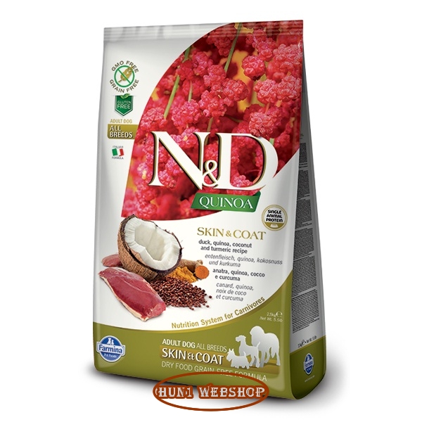 N&D QUINOA Dog Adult All Breeds Skin & Coat - kacsa 2,5 kg
