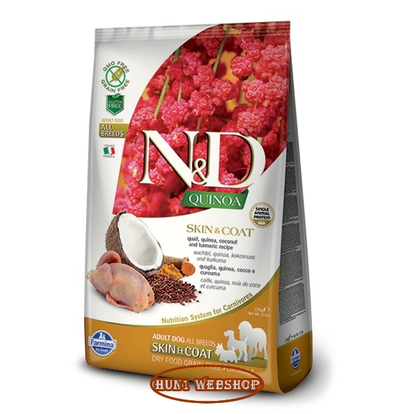 N&D QUINOA Dog Adult All Breeds Skin & Coat - fürj 7 kg