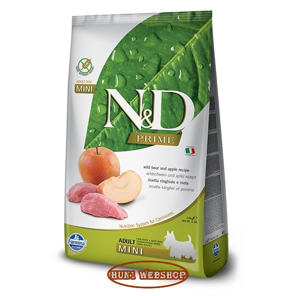 N&D PRIME Dog Adult Mini Wild Boar  (vaddisznó és alma) 800 g