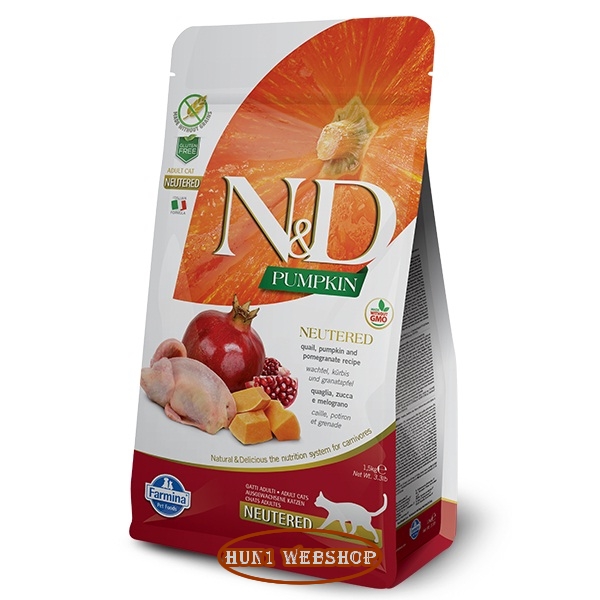 N&D Cat Adult Neutered PUMPKIN Quail - fürj 300 g