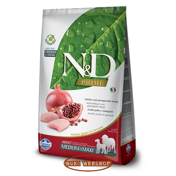 N&D PRIME Dog Adult Medium & Maxi Chicken (csirke és gránátalma) 12 kg