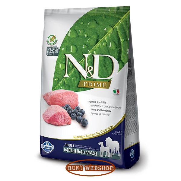 N&D PRIME Dog Adult Medium&Maxi Lamb (bárány és áfonya) 12 kg