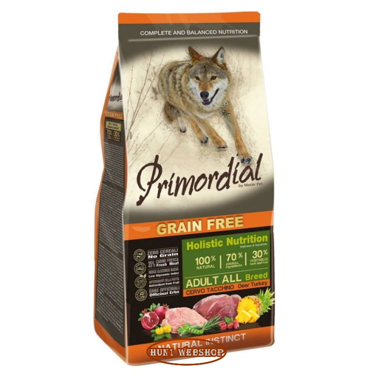 Primordial Grain Free Adult szarvas és pulyka 12 kg