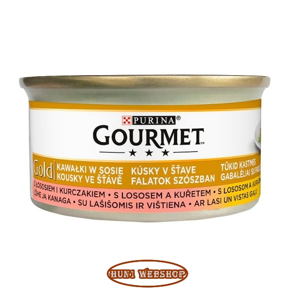 Gourmet Gold Lazac és csirke falatok szószban 85 g