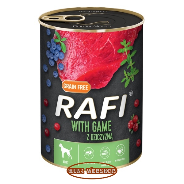 RAFI Grain Free Paté Vaddal, Kék - és Vörösáfonyával 400 g