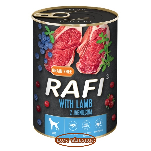 RAFI Grain Free Paté Báránnyal, Kék - és Vörösáfonyával 400 g