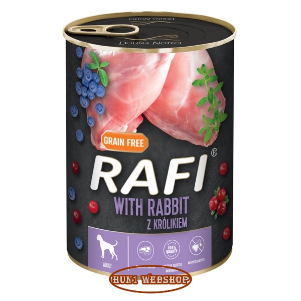 RAFI Grain Free Paté Nyúllal, Kék - és Vörösáfonyával 800 g