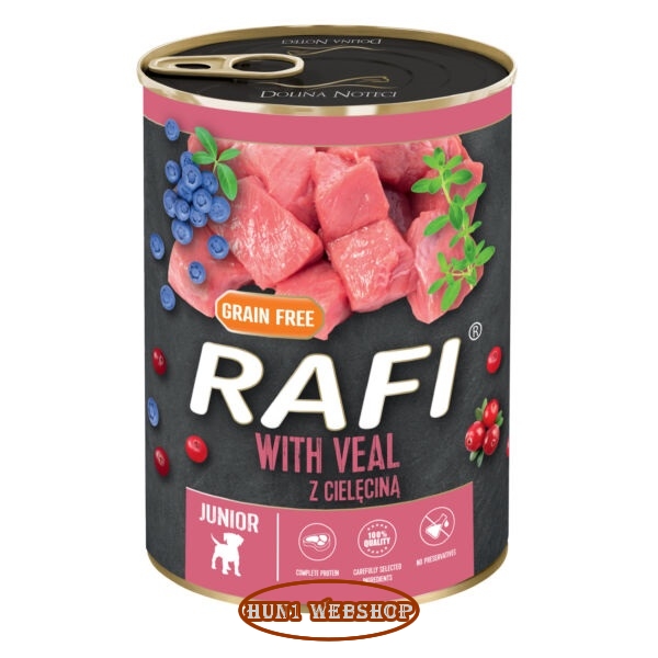 RAFI Grain Free Paté Junior Borjúval, Kék - és Vörösáfonyával 400 g