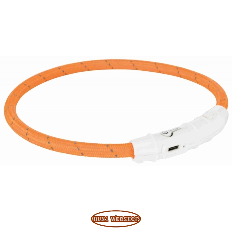 Trixie Safer Life világító USB nyakörv (L-XL) - narancssárga
